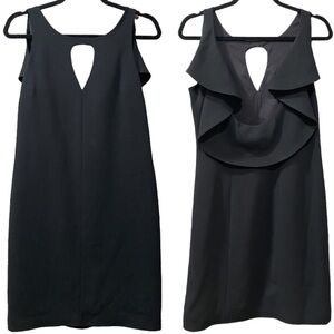 NEW Rachel Roy Black Draped Back‎ Shift Dress Size 8 Keyhole Neckline Sleeveless